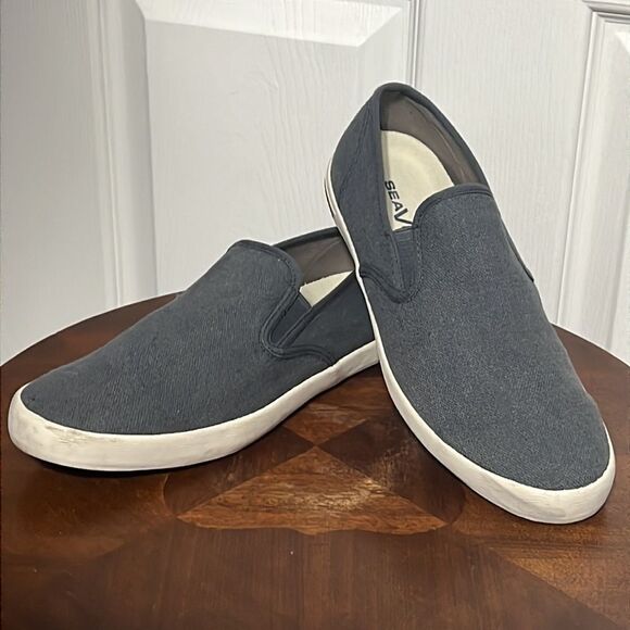 🔥🔥 SEAVEES BAJA Slip On Sneakers - Washed Linen - Men Sz 10 - EXCELLENT 🔥🔥 - Picture 2 of 12